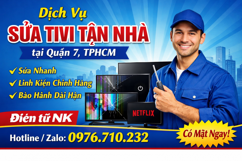 Dịch vụ sửa tivi tận nhà tại Quận 7, TPHCM | Điện tử NK – Có mặt nhanh, giá tốt