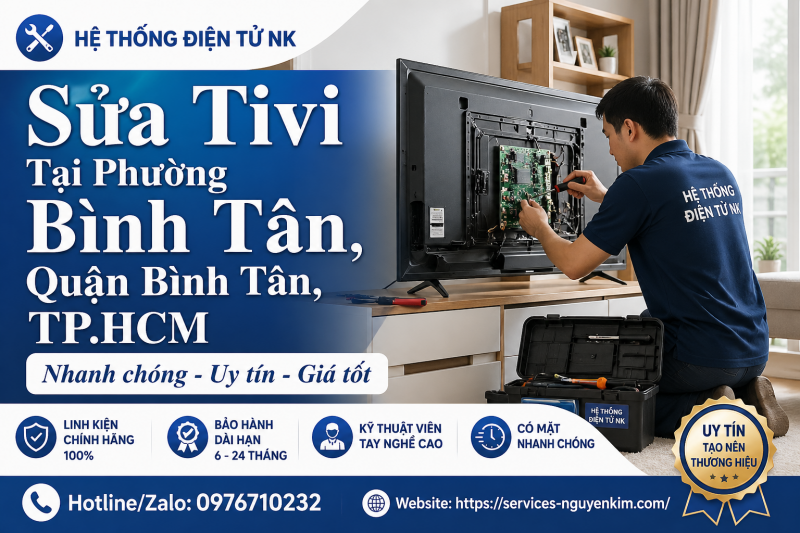 Sửa Tivi Tại Phường Bình Tân, Quận Bình Tân, TP.HCM – Dịch Vụ Uy Tín, Nhanh Chóng, Giá Tốt