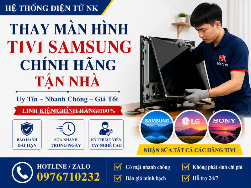 Thay Màn Hình Tivi Samsung Chính Hãng Tận Nhà Uy Tín