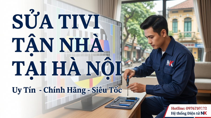 Dịch vụ sửa tivi tận nhà tại Hà Nội uy tín, chính hãng do kỹ thuật viên Hệ thống Điện tử NK thực hiện