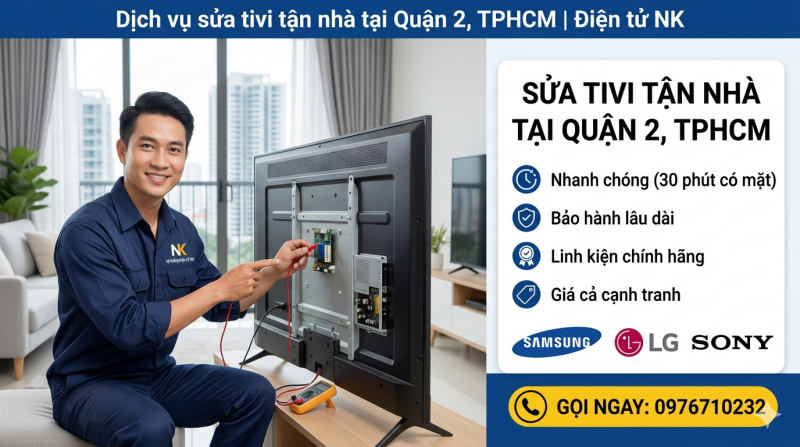 Sửa Tivi Tận Nhà Tại Quận 2, TPHCM | Giá Rẻ, BH 12 Tháng