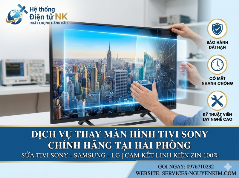 Thay Màn Hình Tivi Sony Chính Hãng Tại Hải Phòng | BH 12 Tháng