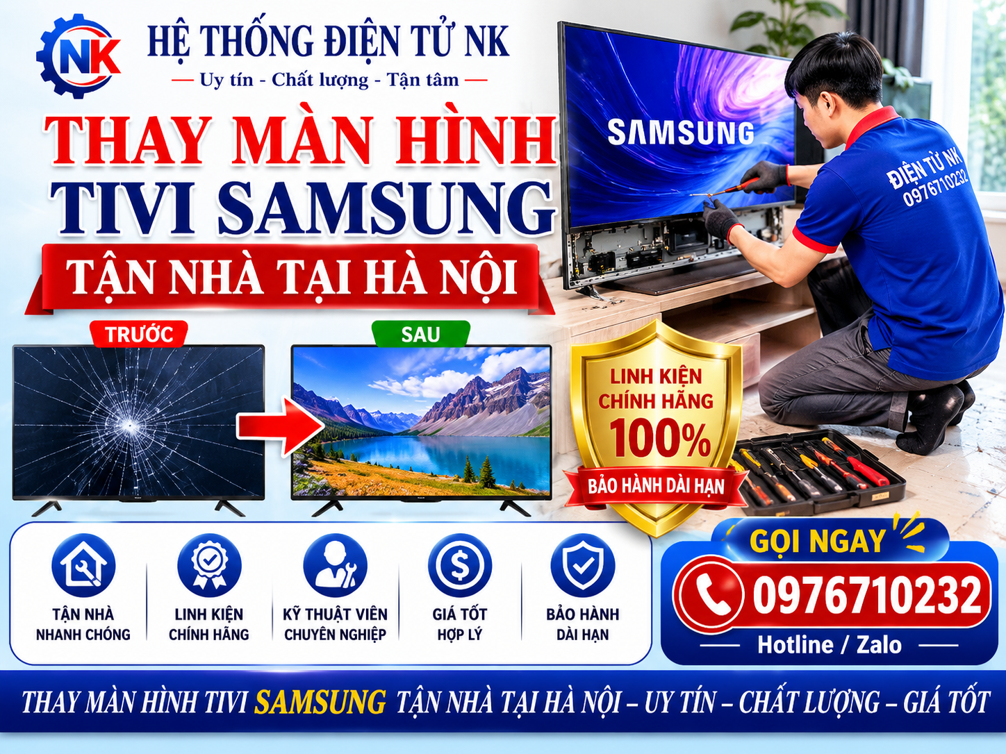 Thay Màn Hình Tivi Samsung Tận Nhà Tại Hà Nội | Chính Hãng, Bảo Hành Dài Hạn