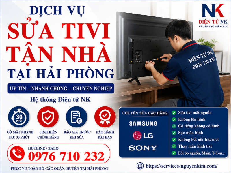 Dịch vụ sửa tivi tận nhà tại Hải Phòng | Có mặt nhanh - Gọi ngay