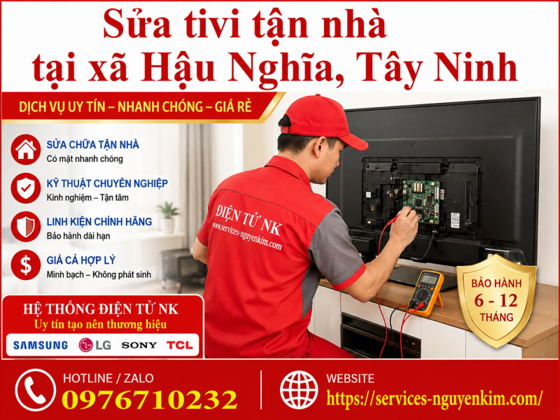 Sửa Tivi Tận Nhà Tại Xã Hậu Nghĩa, Tây Ninh | Điện Tử NK 0976.710.232